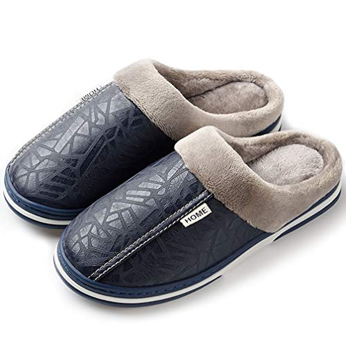 Hsyooes Zapatillas Mujer Invierno Hombre Resistente al Agua Interior Casa Caliente Slippers Suave Algodón Zapatilla Pareja Zapatos