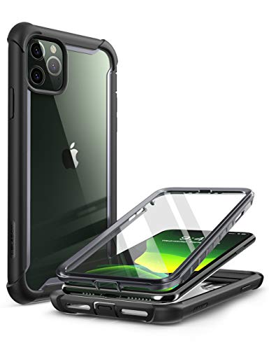 i-Blason Ares Funda para iPhone 11 Pro MAX 2019, Carcasa de Doble Capa Resistente Transparente con Protector de Pantalla Integrado (Negro)