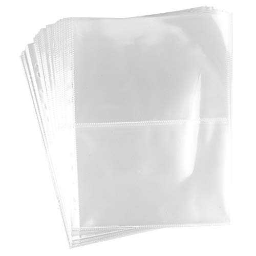 Ideen mit Herz Fundas transparentes para archivar, DIN A4, 2 compartimentos de 22 x 15 cm (Din A5), transparente, 50 unidades