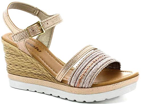 Inblu - Sandalias para mujer, modelo FG-12 - Plataforma de cobre Rojo Size: 39 EU