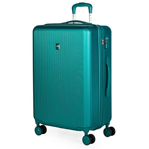 JASLEN - Maleta de Viaje rígida 4 Ruedas Trolley 67 cm Mediana abs. y Ligera. Mango Asas y candado TSA. Calidad y diseño. Estudiantes y Profesionales. 171060, Color Turquesa