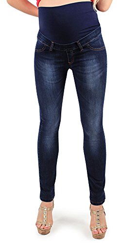 Jeggings de Maternidad, Lavado de Lujo, Jeans Elásticos - Made in Italy (50, Oscuro)