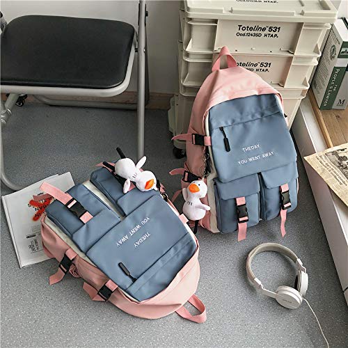 jinda Bolsos Casuales Moda Estudiante Mochilas Escolares Señoras Mochilas Amantes Viajan Salvaje Mochila Largo 32cm ancho 14cm alto 25cm Tuba rosa