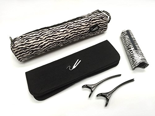 Juego de alisadores de pelo con estampado de cebra para Cloud 9, SHE y GHD con bolsa, protector, alfombrilla y clips