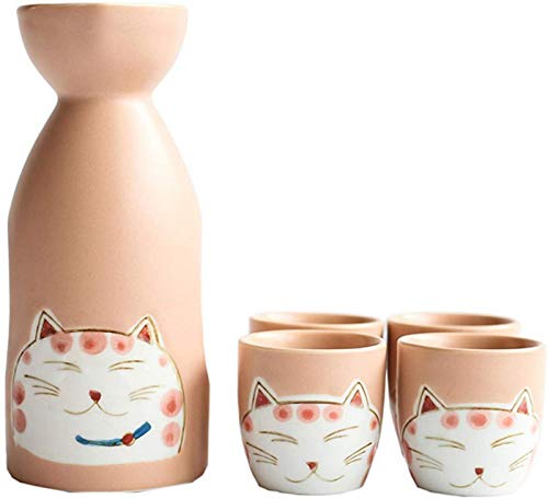 Juego de Sake, 5 Piezas, Tradicional Japonesa, Hecha a Mano, Taza de Vino de cerámica, Porcelana a Mano, Botella de Sake, decoración del hogar, Manualidades