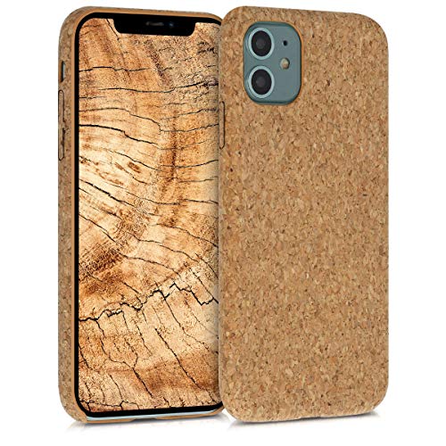 kwmobile Funda Compatible con Apple iPhone 11 - Original Carcasa de Corcho - Cover Trasero en marrón Claro