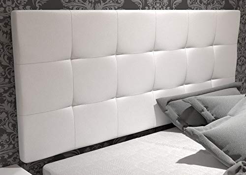 LA WEB DEL COLCHON - Cabecero tapizado Corfú para Cama de 180 (190 x 70 cms) Blanco | Cama Juvenil | Cama Matrimonio | Cabezal Cama |