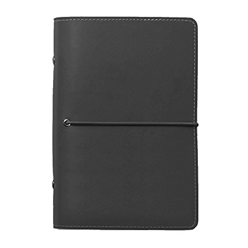 Labon's 6 Anillos Filofax Carpeta Organizador Personal Raya Punteado Cuadrado Blanco Relleno Papel Hoja Suelta 100 hoja Prima Grueso Papel 5 Insertos de Separadores TAB (A7,Negro)