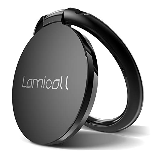 Lamicall Anillo Soporte Móvil, Soporte Teléfono - Soporte para Teléfono para iPhone 12, 11 Pro MAX, XS MAX XR X 8 7 6S 6 Plus 5S 4S 4, Samsung S10 S9 S8, Huawei, Android Smartphones - Negro