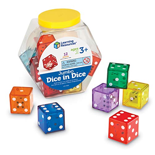 Learning Resources- Dados Jumbo con Dado en el Interior, Color (LER7699) , color/modelo surtido