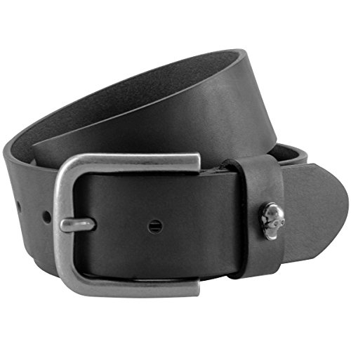 Lindenmann- Cinturón de cuero para hombre/cinturón damas el arte negro unisex, cinturón, 90052, tamaño/size: 90; color/color: negro