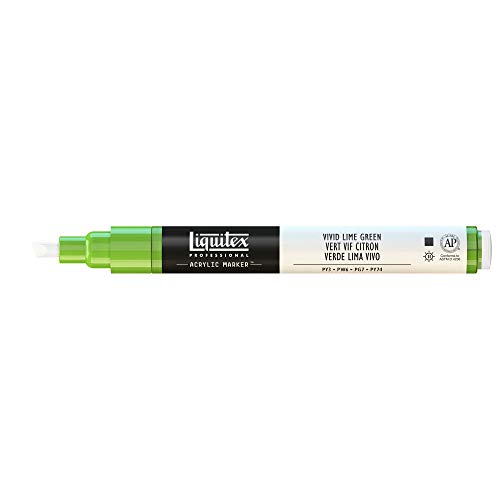 Liquitex Rotulador de Pintura acrílica, Punta Fina, Verde Lima Vivo, 2 mm