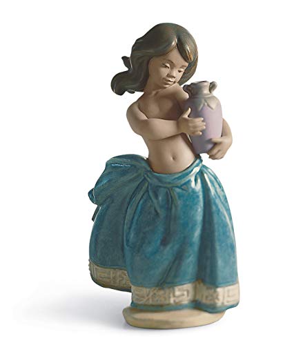 LLADRÓ Figura Aguadora Espartana. Azul. Figura Aguadora de Porcelana.