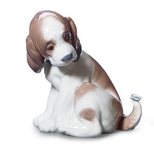 LLADRÓ Figura Perrito con Mariposa. Figura Cachorros de Porcelana.