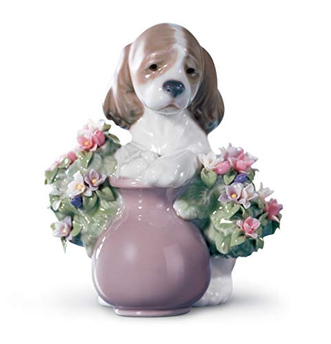 LLADRÓ Figura Perrito Travieso. Figura Cachorros de Porcelana.