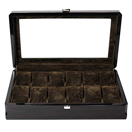 LMEI-WatchBox Caja De 12 Relojes/Reloj De Madera Caja De Almacenamiento De Joyas/Tapa De Cristal, Almohada Desmontable/Reloj Amantes De La JoyeríA Mejor OpcióN