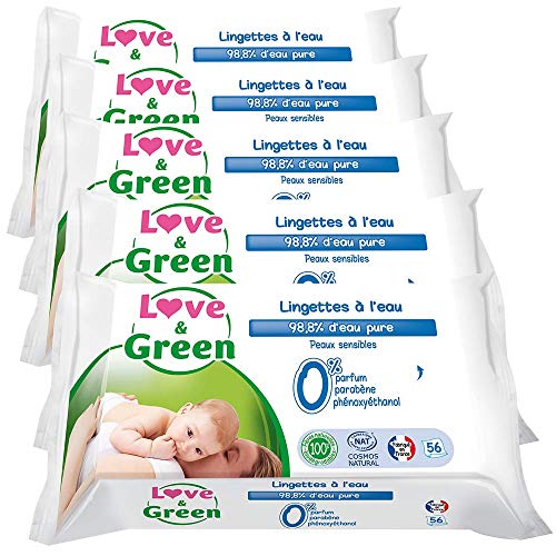 Love & Green - Amor y verdes Sensitive Wipes 56 Piezas Lote 5