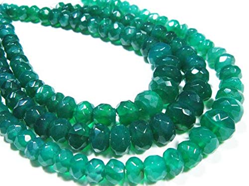 LOVEKUSH LKBEADS AA-Green Onyx facetado Big Rondelles- 20,32 cm largo hebra de piedra medidas -6-9 mm Código HIGH-7214