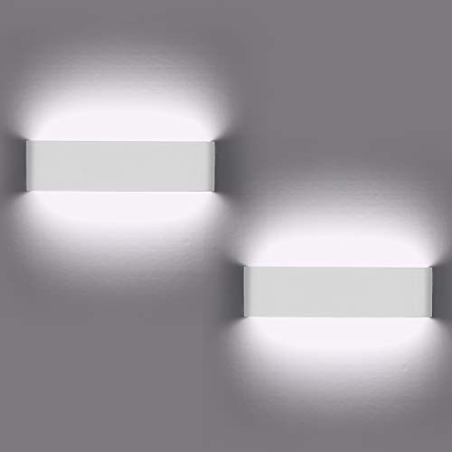 Luces de pared para interiores, lámpara de pared moderna para la sala de estar del balcón de la sala de estar, balcón, luz blanca de 2pcs LED hacia arriba y abajo