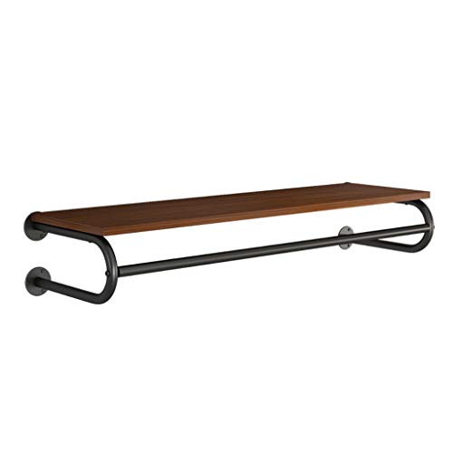 LXYA Rack de Ropa de Pared con Marco de Metal para Tren Industrial de Estilo de tubería, para Dormitorio, Sala de Estar, Cocina (Color : B, Size : 120cm)