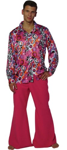 Maylynn 13156-L - Disfraz de Hippie Candyman de los años 60 y 70 para Hombres Camisa y Pantalones Acampanados, Talla L