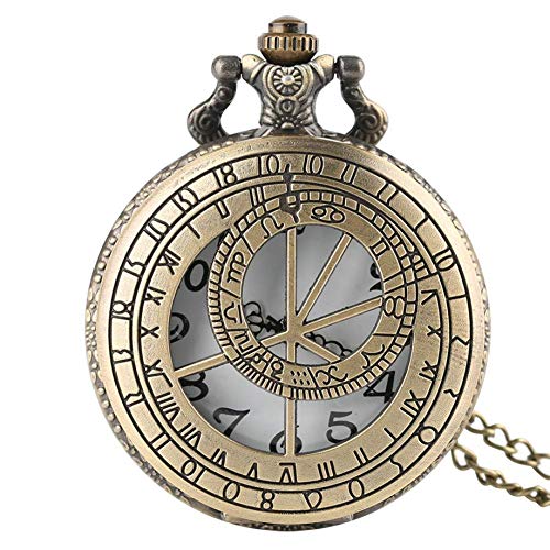 MingXinJia Inicio Relojes de Cabecera Reloj de Bolsillo Vintage, Reloj Astronómico Vintage Collar para Hombres Mujeres Reloj de Bolsillo Unisex Colgante Amigos Regalo Relojes de Cuarzo con Cadena