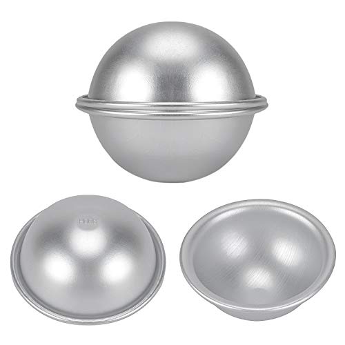 Molde para Pasteles del Hemisferio, Molde de Pastel de Aluminio de Media Bola, Lata de Pastel del Hemisferio Pastel de Postre Pudín Molde para Hornear, 4 Piezas (92 x 40 mm)