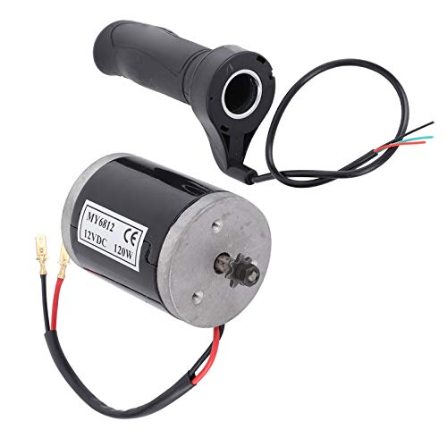 Motor Keenso 12V, motor de cepillo fuerte de alta velocidad 12V 120W con polea de correa de metal para scooters eléctricos, bicicletas eléctricas