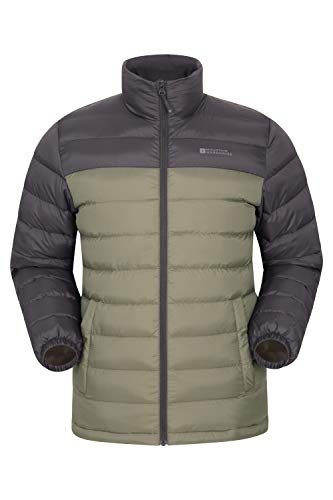 Mountain Warehouse Vista Chaqueta Acolchada para Hombre - Impermeable, Acolchada y Abrigada - Ideal para Viajes de Primavera y Verano, Acampada, Senderismo, Invierno Caqui Claro XL