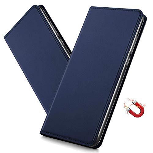 MRSTER Funda para Huawei Nova 5T, Business Style Funda de PU Cuero Billetera Carcasa Flip Cubrir con Cierre Magnético para Huawei Nova 5T / Honor 20. DT Blue