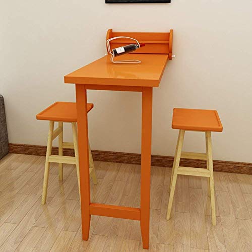 MTYLX Mesa, Plegable de Alas Abatibles Mesa de Comedor Convertible Barra de Escritorio para Espacios Pequeños,Naranja