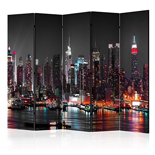 murando Biombo XXL Nueva York 225x172 cm de Impresion Unilateral en el Lienzo de TNT Foto Biombo Decorativo para Interiores Ciudad New York d-B-0185-z-c