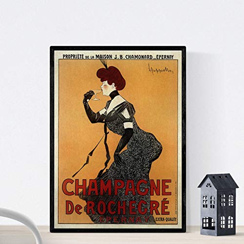Nacnic Poster Vintage. Anuncio Vintage Frances de Champagne De Rochegré. Tamaño A3