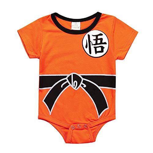 NCTCITY Dragon Ball Mameluco del Bebé Recién Nacido Niña Niño Mameluco con Botón a Presión Sleep and Play Peleles Ropa Cuello Redondo Historieta Mameluco Monos Super Saiyan Son Goku Son Gohan