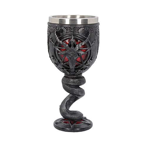 Nemesis Now B4476N9 Baphomet - Vaso de resina con acero inoxidable (16 cm)