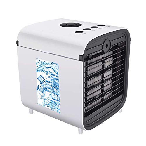 Nifogo Air Mini Cooler Aire Acondicionado Portátil - 3 en 1 Climatizador Evaporativo Frio Ventilador Humidificador Purificador de Aire, Leakproof, Nuevo Filtros (y- White)