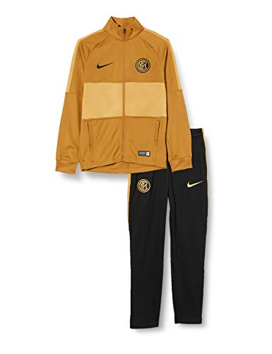 NIKE Inter Y Nk Dry Strk TRK Suit K Tuta, Unisex Bambini, Muted Bronze/Black/Truly Gold/Black, S