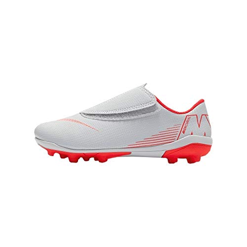 Nike Jr Vapor 12 Club PS (V) FG/MG, Zapatillas de fútbol Sala Unisex niño, Multicolor (Wolf Grey/Lt Crimson-Black 060), 27 EU