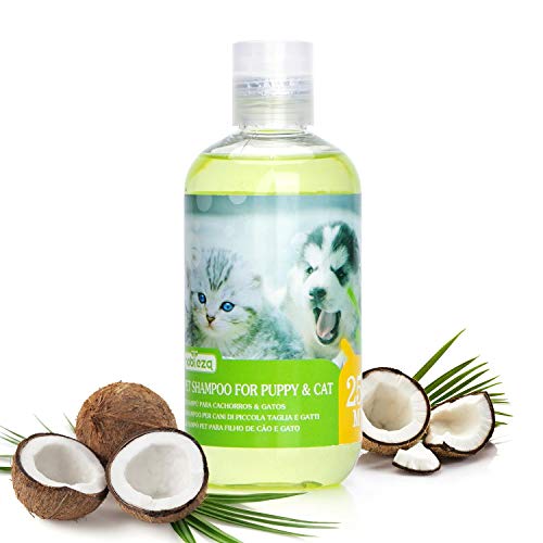 Nobleza Champú para Perros Gatos Piel Sensible y Atopica, Champú Cachorro y Gatito con Fragancia de Coco, Champú Perro Dermatitis y Anti olores |Sin Parabenos, Ftalatos o SLS |pH Adaptado| 250ml