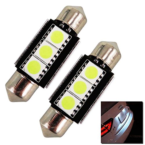 OcioDual Pack 2 Bombillas de Coche 3 LED SMD 5050 Led C5W 36MM Blanco Efecto Xenon 12V