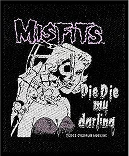 Officially Liscenced Product Misfits Patch Die Die My Darling Band Logo Nuevo Oficial Woven 10Cm X 10Cm Size Accessory Size