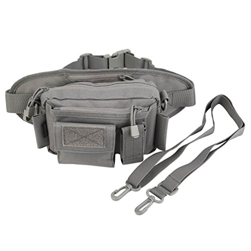 OLEADER Riñoneras Hombre y Mujer, Multifuncional Impermeable Bolsa de Cintura táctica para Correr al Aire Libre, Senderismo, Ciclismo y Camping (Gris)