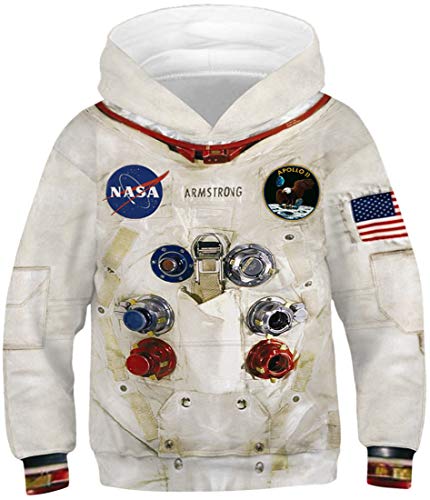 PANOZON Sudadera Niños con Dibujos 3D de NASA Goku Naruto Chaqueta Impresión de Dibujos Animados (M, 1 NASA-5)