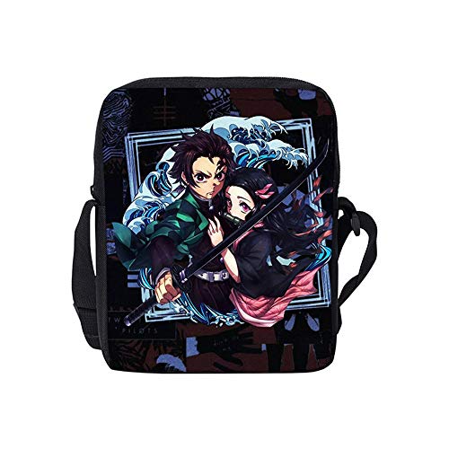 PAPLIU Bolso de Hombro Unisex Anime Demon Slayer Cosplay Bolso de Hombro Bolso de Escuela Bolso de Mensajero