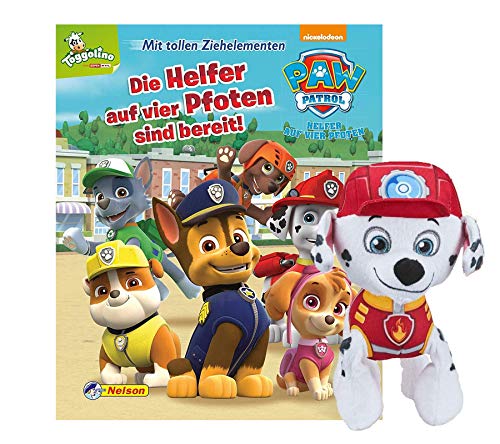 PAW PATROL: Los ayudantes de cuatro patas están listos: con fantásticos elementos de tracción + 1 peluche de peluche.