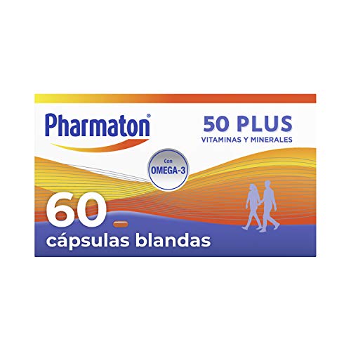 Pharmaton 50+| Multivitamínico con Omega 3 | 60 cápsulas