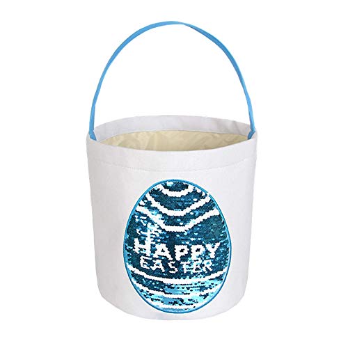 POHOVE Semana Santa Lentejuelas Cesta Bolsas para Niños, Huevos de Pascua Hun-T Cesta, Algodón Mezclado Multifunción Caramelos Happy Easter Compras Lote, Portando Regalo Y - Tipo 4, Free Size