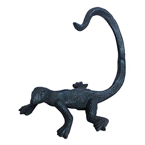 PRDECE Lagarto de cóctel de Hierro Fundido, Gancho único, Gancho para Animales de Pared para el hogar, Porche, decoración de Pared, Abrigo y Sombrero, Gancho para Llaves, decoración Retro