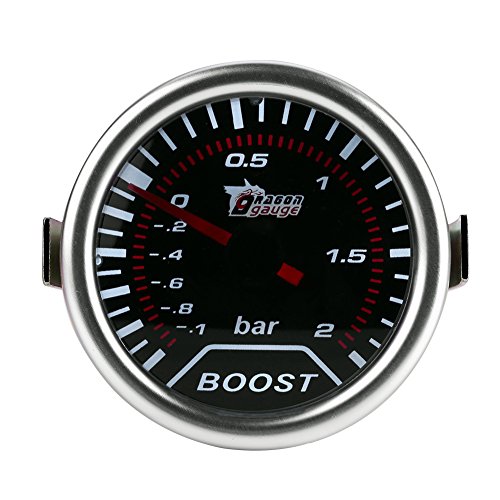 Qiilu 2 pulgadas (50 mm) Universal Turbo Boost Meter Indicador de presión Coche Rojo Led Puntero de barra 12V