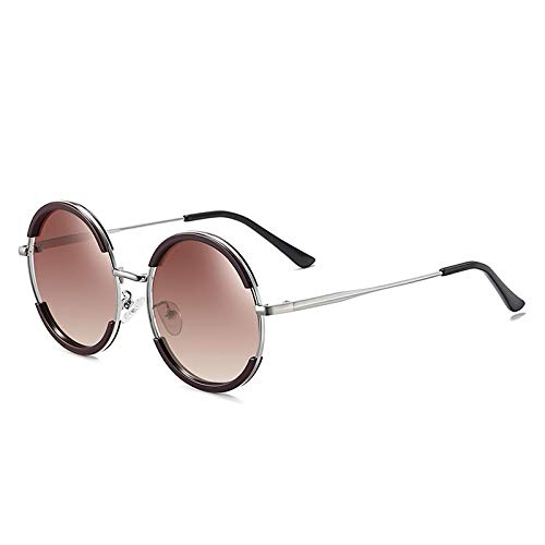 QINGZHOU Gafas De Sol,Gafas de sol polarizadas, gafas de moda, gafas de sol retro para mujer, plata brillante/hoja de té T21